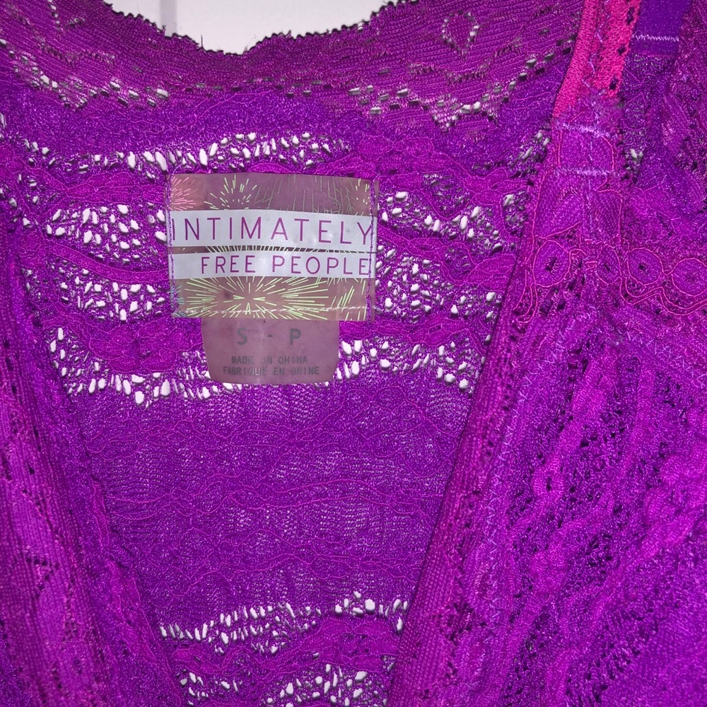 Free people 2000s neon purple lace slip